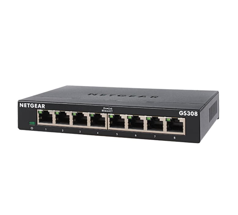 NETGEAR NETGEAR GS308-300AUS 8-Port Gigabit Ethernet Switch Unmanaged Desktop Size Metal Case GS308-300AUS