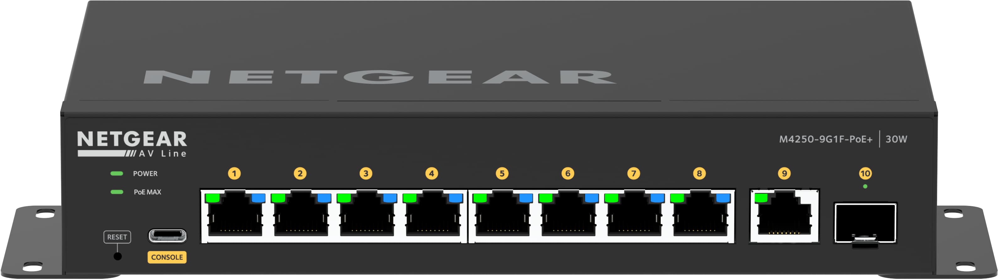NETGEAR NETGEAR GSM4210PD-100AUS AV Line Managed Switch 8x1G PoE+ 1x1G 1xSFP (M4250-9G1F-PoE+) GSM4210PD-100AUS