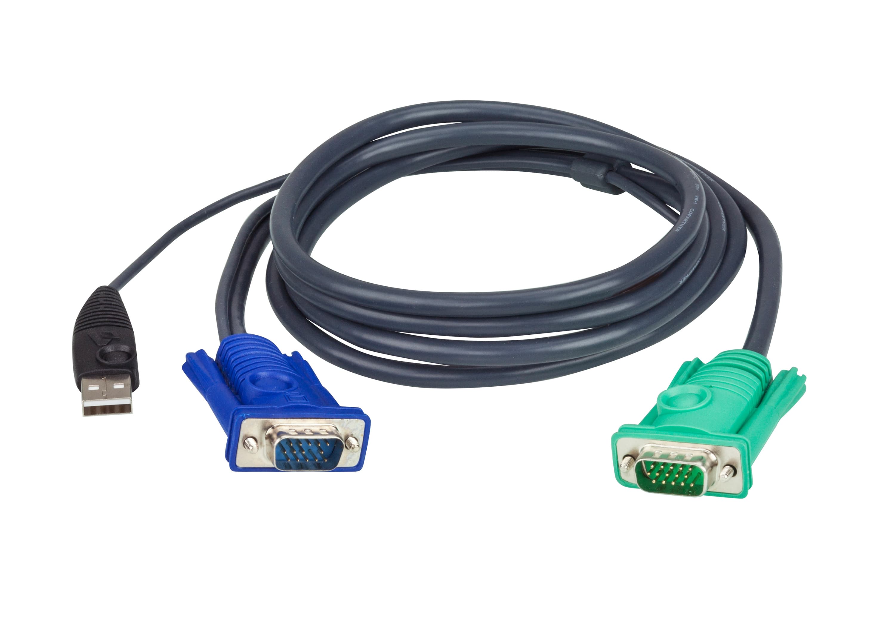 ATEN ATEN 1.2M 3IN1 VGA, USB CONSOLE KVM SPLIT CABLE HDB-15M TO SPHD-15M 2L-5201U