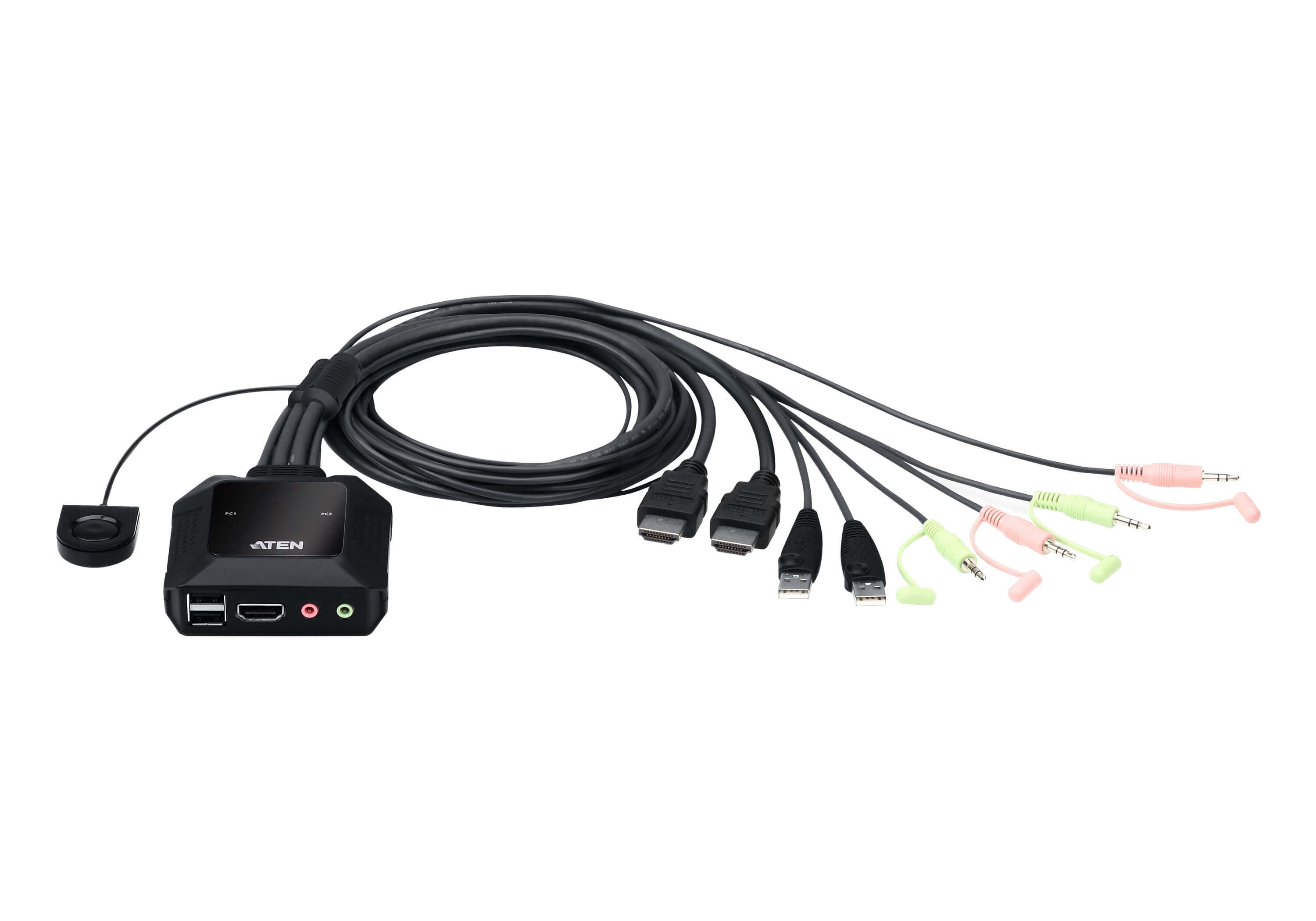 ATEN ATEN 2 PORT USB 4K @60HZ HDMI CABLE KVM SWITCH CS22H-AT