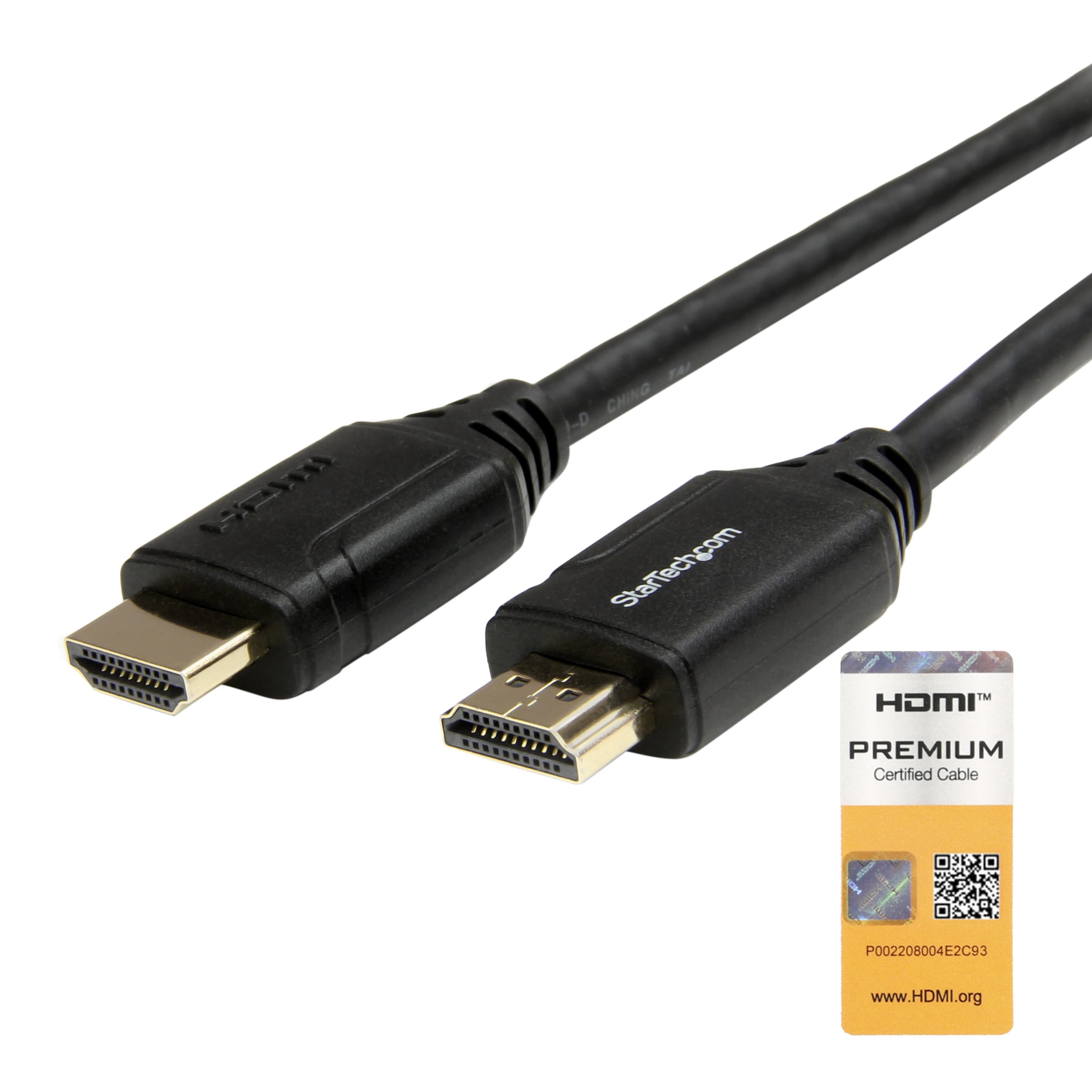 STARTECH STARTECH.COM 50CM/1.6FT CERTIFIED PREMIUM HIGH SPEED HDMI 2.0 CABLE 4K 60HZ 2 YR HDMM50CMP