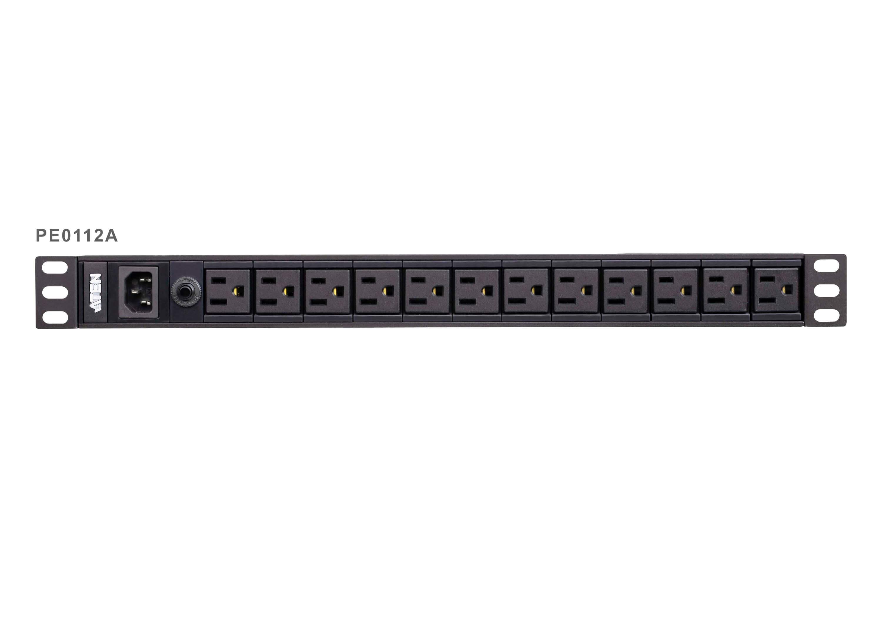 ATEN ATEN 12 PORT 1U BASIC PDU SUPPORTS UP TO 10A WITH 12 IEC C13 OUTPUTS PE0112G-AT-G
