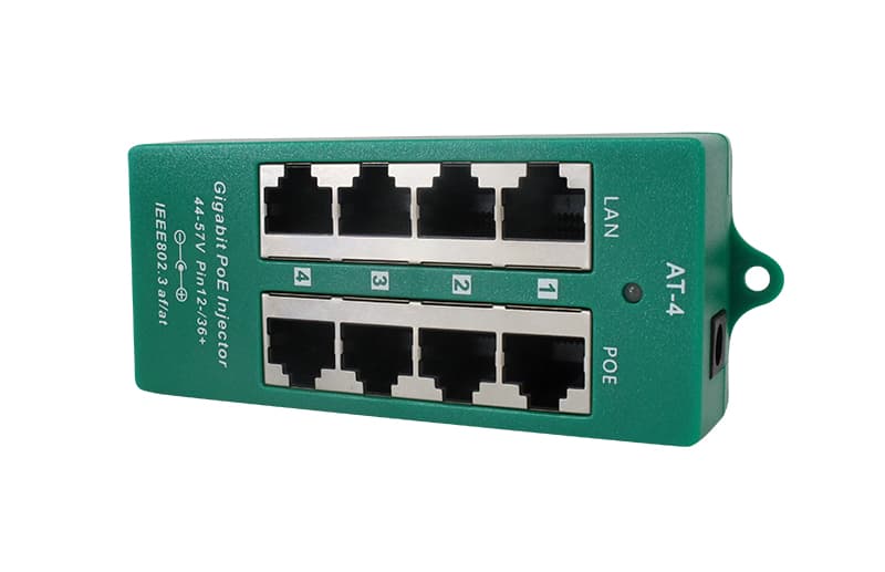 PoE World PoE World 4 Port Gigabit Shielded 802.3af/at Midspan PoE Injector GAT-4
