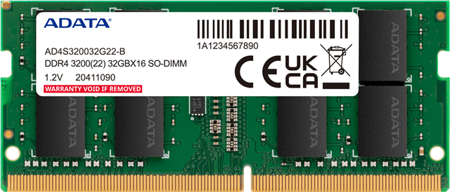 Adata ADATA 8GB DDR4-3200 1024x8 SODIMM Lifetime wty NB2427