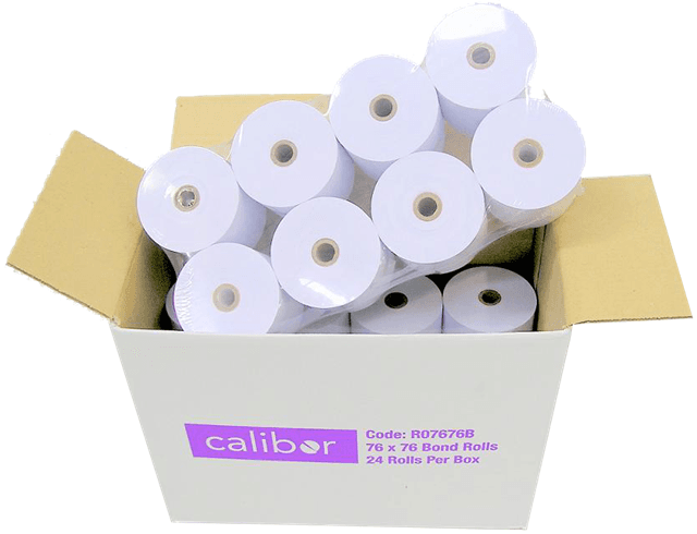 Unspecified Bond Plain Paper Rolls 76x76mm 1-Ply - Box of 24 RA8124-P1