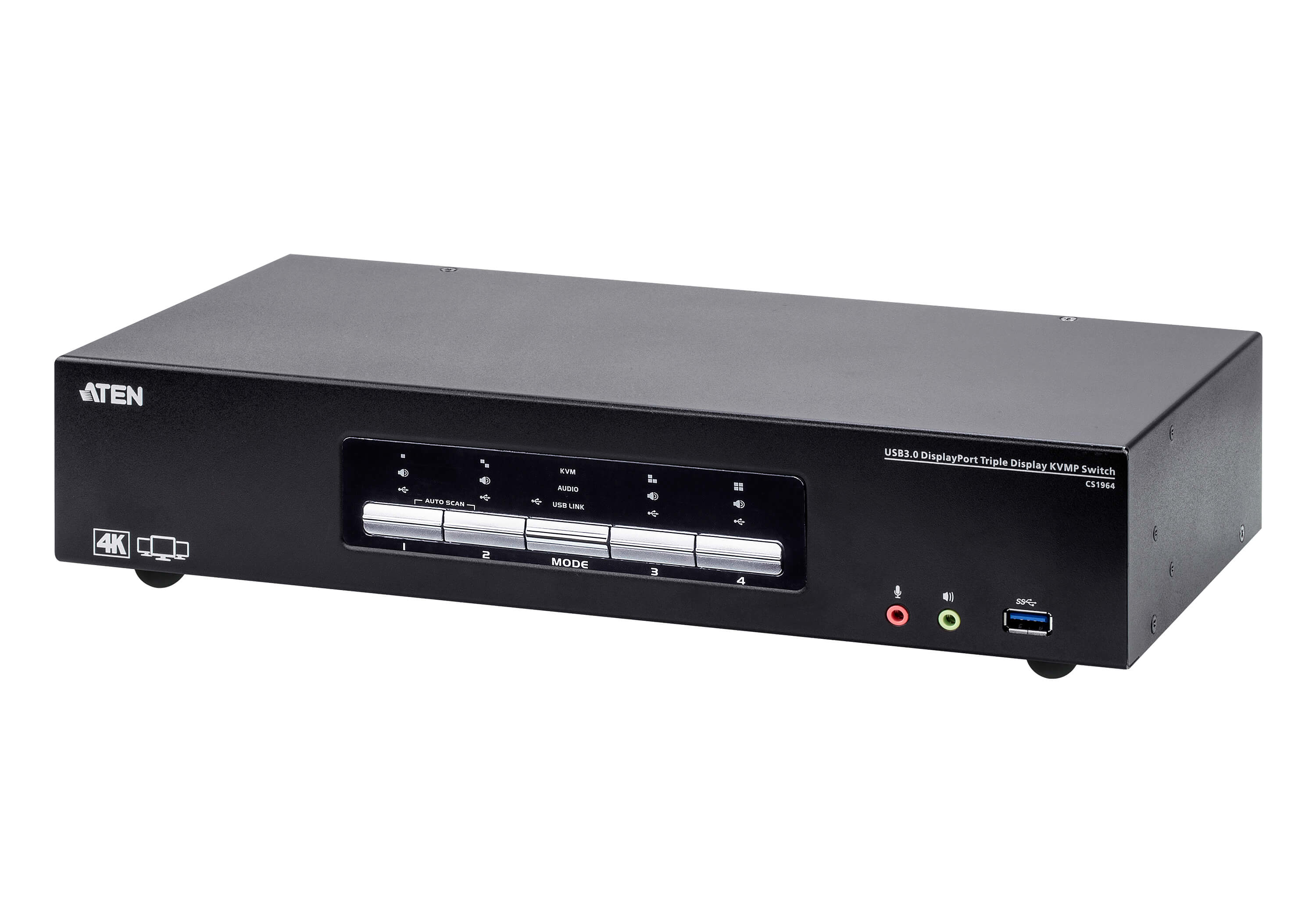 ATEN 4 PORT USB 3.0 4K TRIPLE DISPLAYPORT KVMP SWITCH thumbnail 1